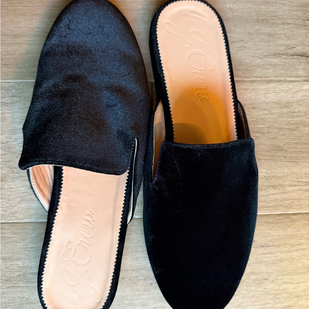 J. Crew Black Velvet Women's Mules